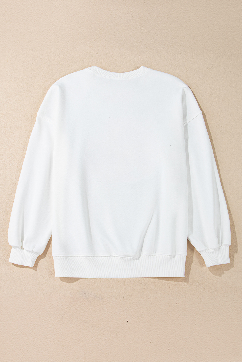 White Terry Halloween Pumpkin Patched Pattern Pullover Sweatshirt - loveforevers