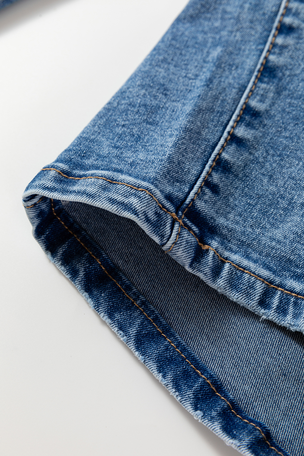 Dusk Blue Seam Detail Ankle Length Cropped BarrelJeans - loveforevers