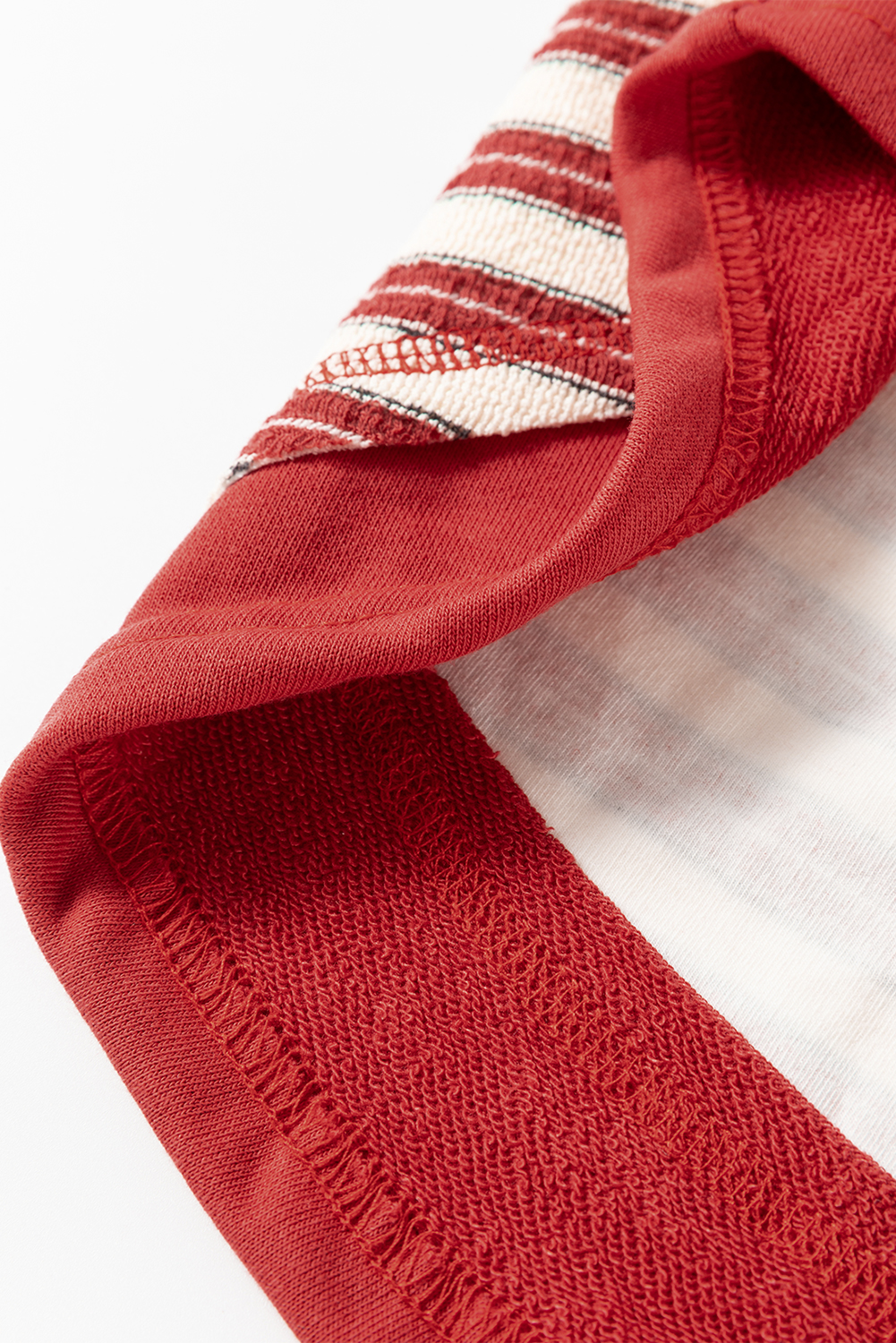 Red Stripe Buttoned V Neck Collared Drop Shoulder Top - loveforevers