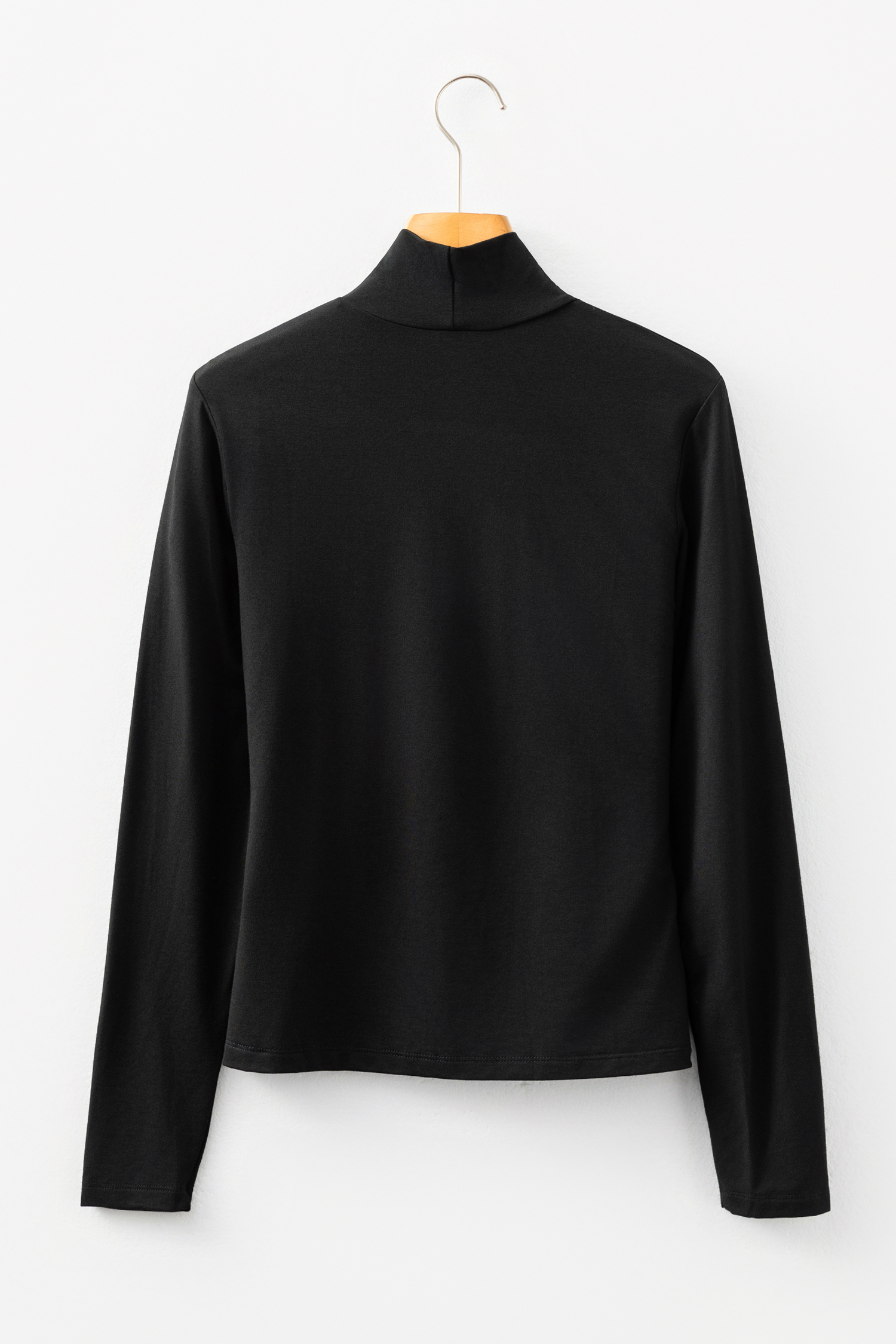 Black Slim Fit High Neck Long Sleeve Basic Top - loveforevers