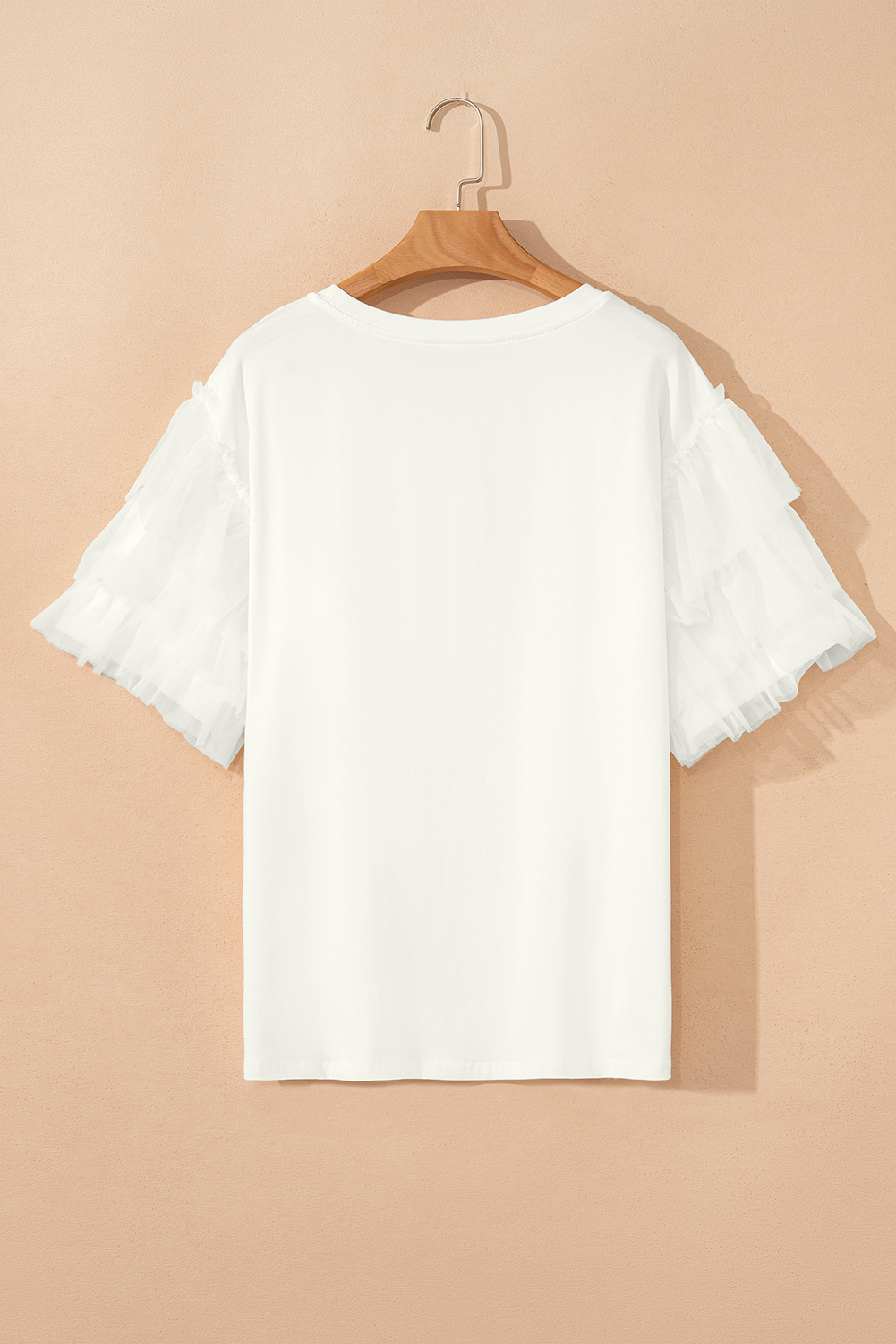 Dark Green Tulle Ruffle Sleeve Blouse - loveforevers