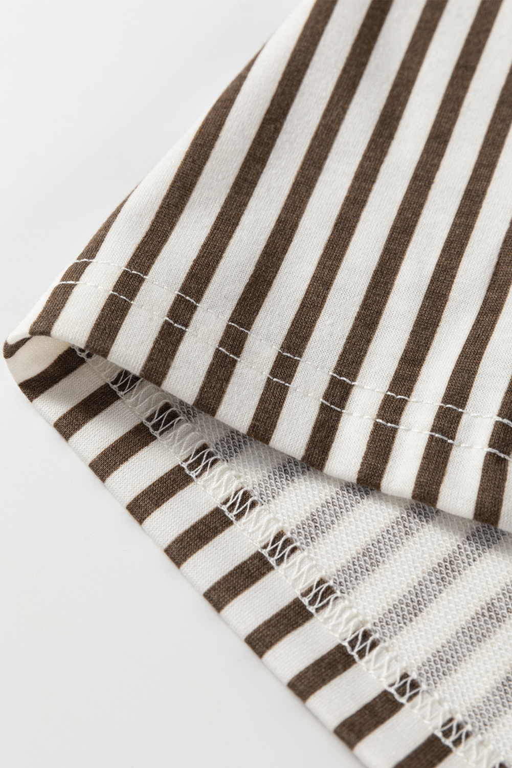 Brown Stripe Elastic High Waist Pocketed Loose Pants - loveforevers