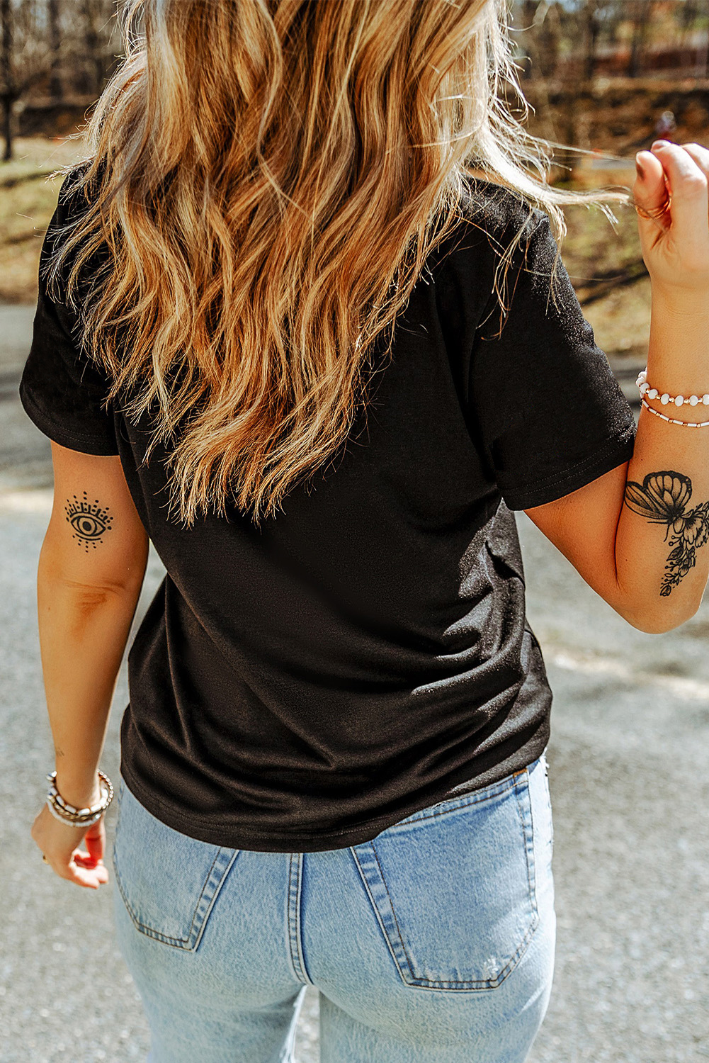 Black CRAWFISH BOIL CREW Distressed Letter Graphic T Shirt - loveforevers