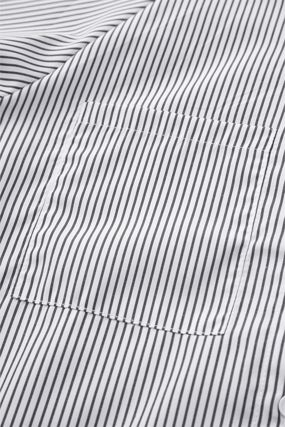 Red Stripe Smocked Cuffed Striped Boyfriend Shirt with Pocket - loveforevers