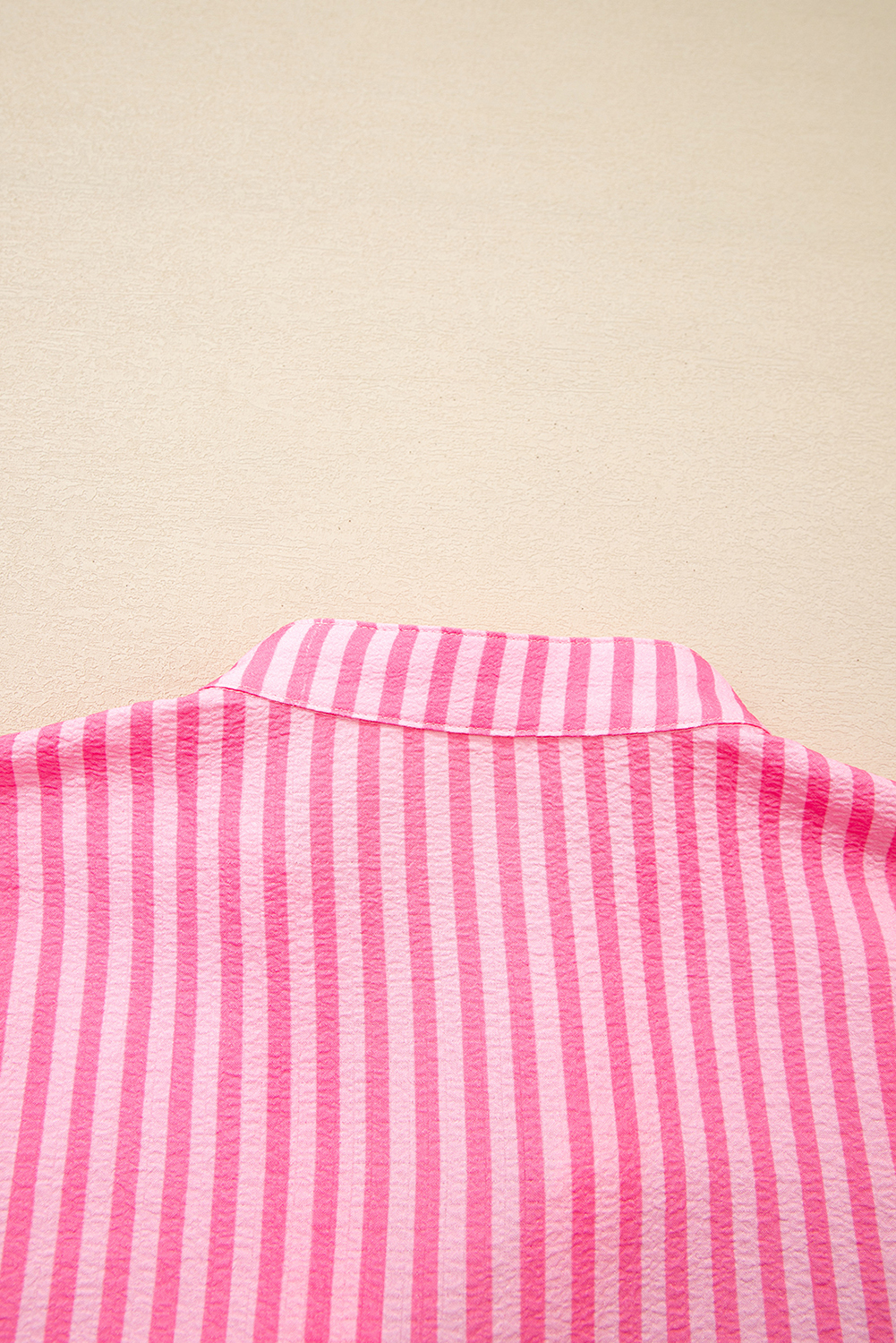 Pink Stripe Flare Sleeve Half Placket Tiered Flowy Mini Dress - loveforevers