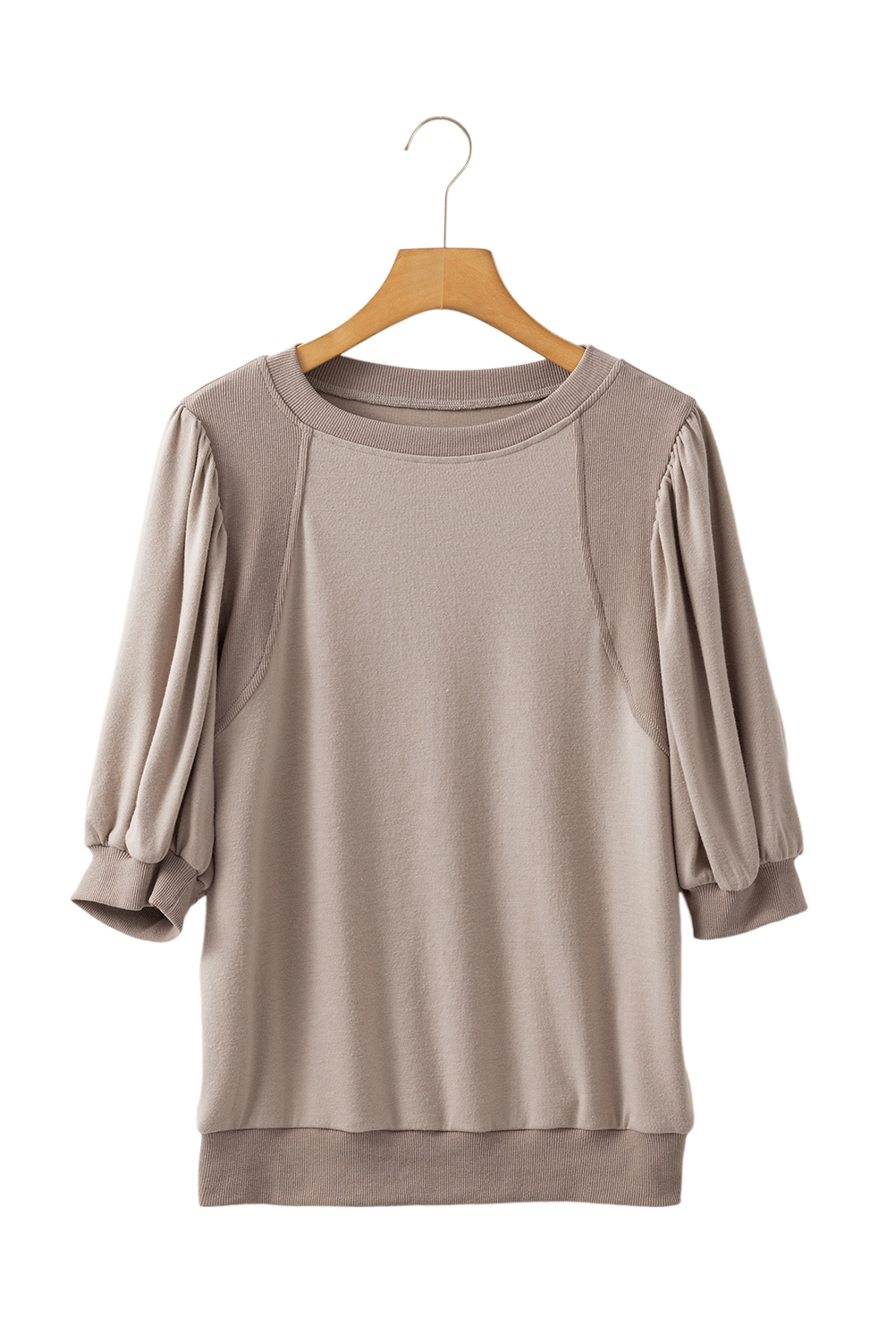 Goat Half Lantern Sleeve Solid Colour Pullover Top - loveforevers
