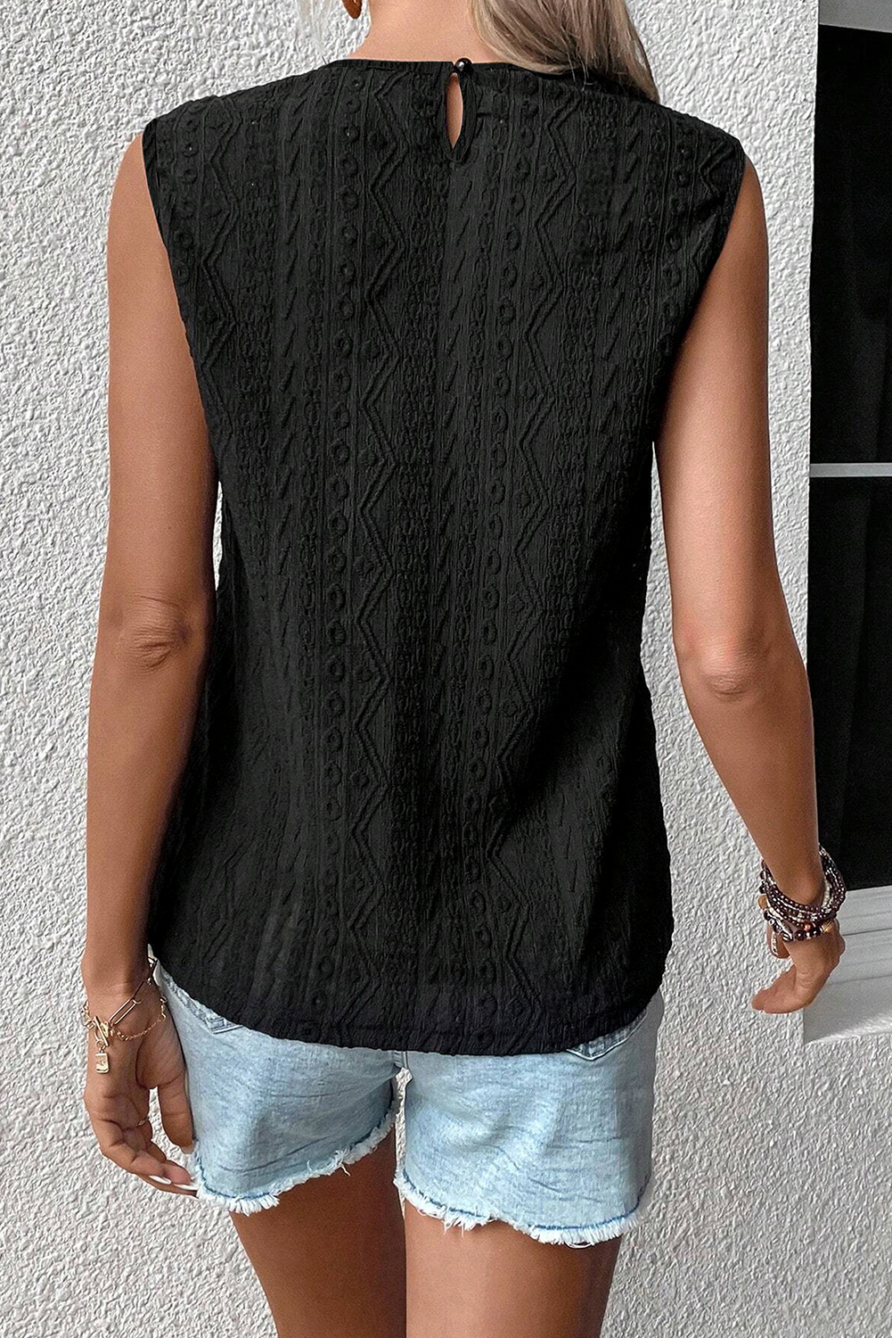 Apricot Guipure Lace Crochet Keyhole Back Tank Top - loveforevers