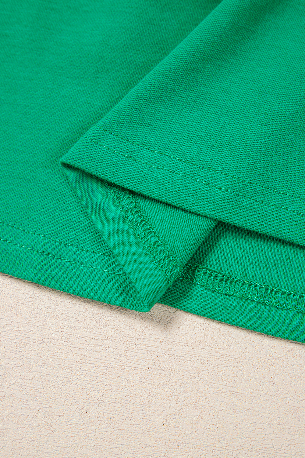 Dark Green Embroidered Ruffled Sleeve Slim Fit Crew Neck Top - loveforevers