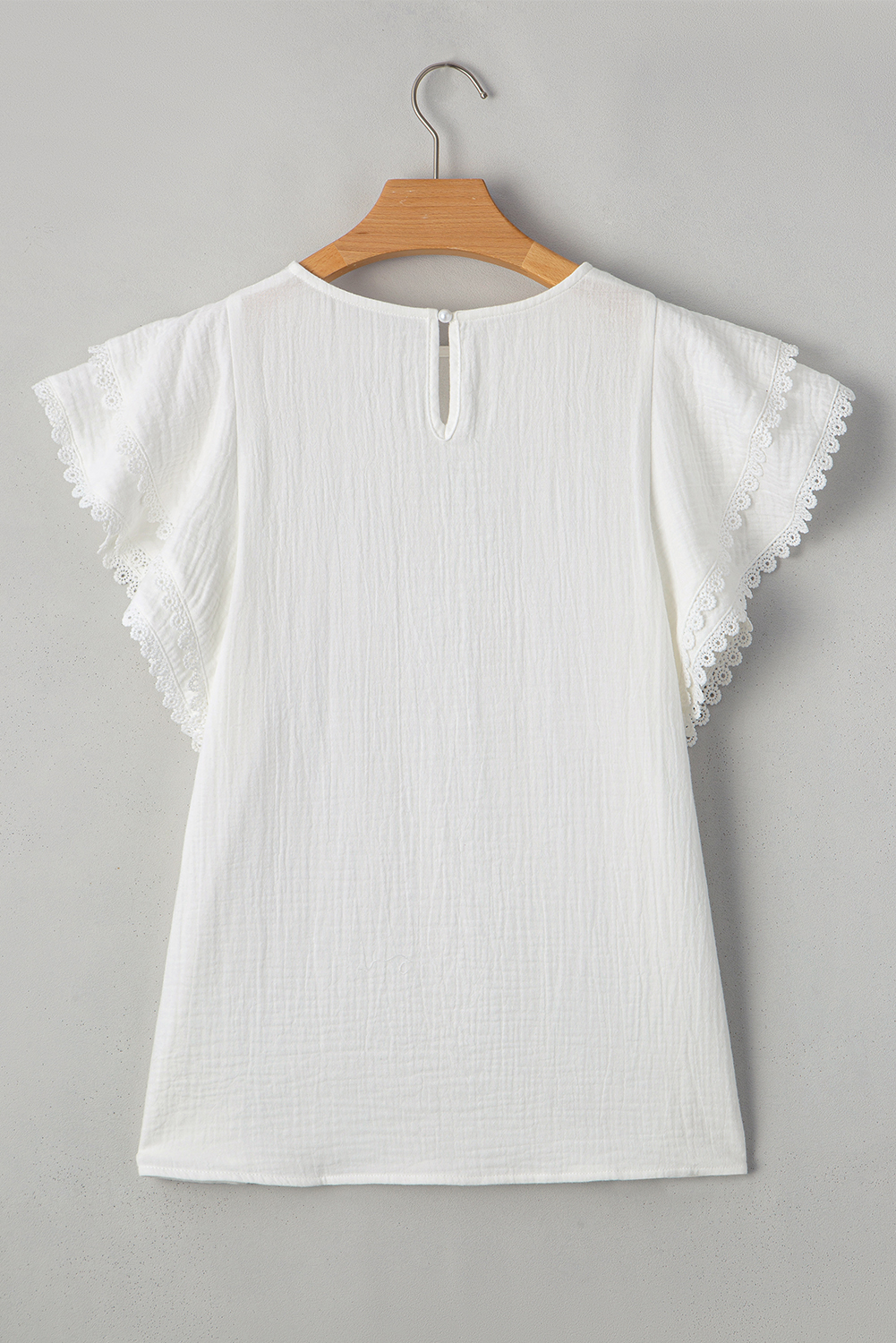 White Crinkled Layered Ruffled Flutter Sleeve Blouse - loveforevers
