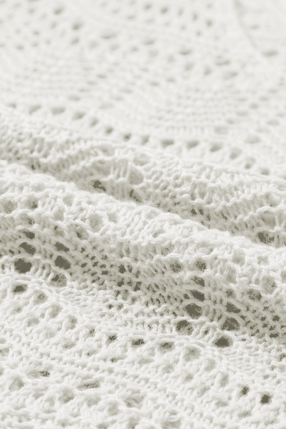 White V Neck Textured Hollow-out Sweater Vest - loveforevers