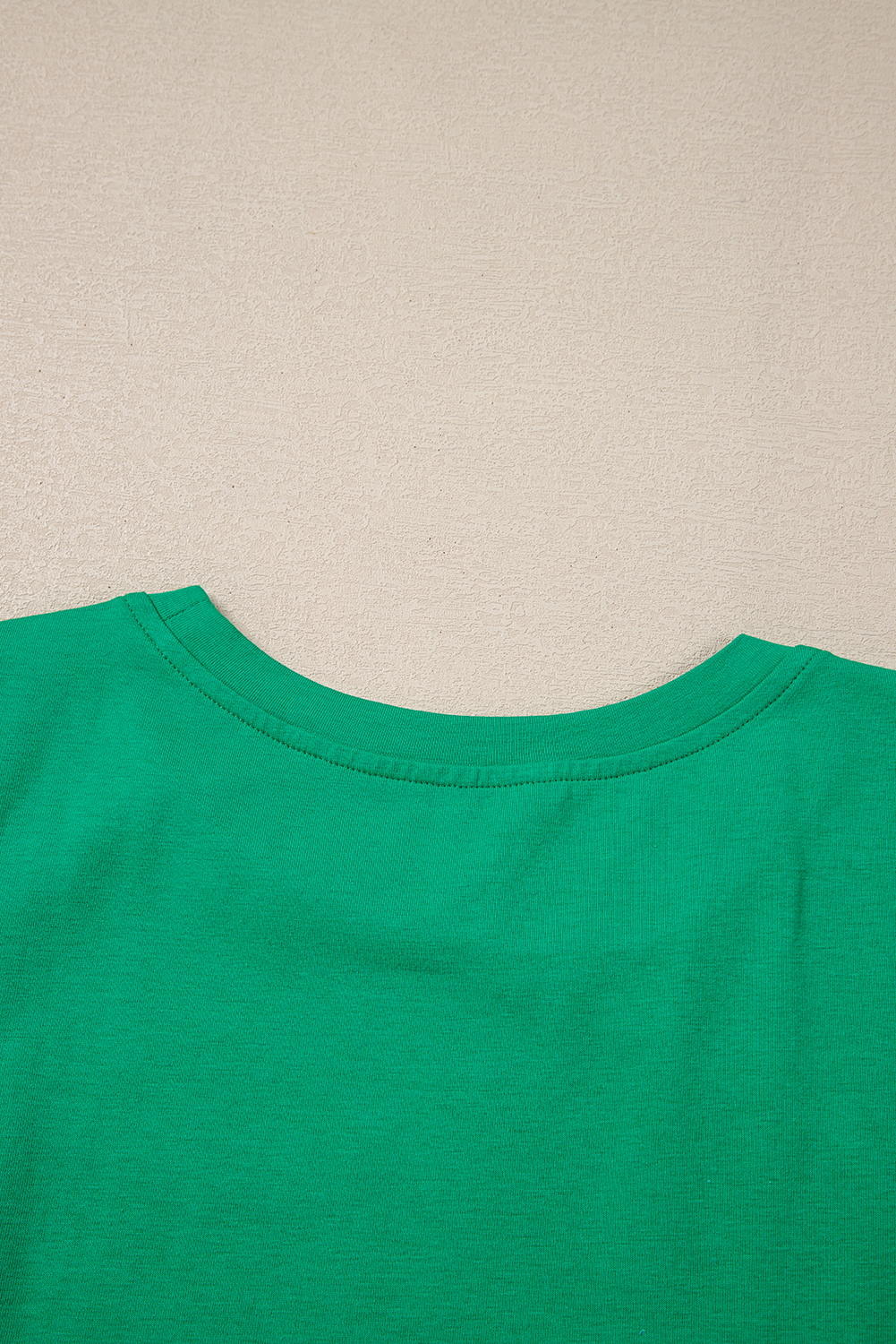 Dark Green Embroidered Ruffled Sleeve Slim Fit Crew Neck Top - loveforevers