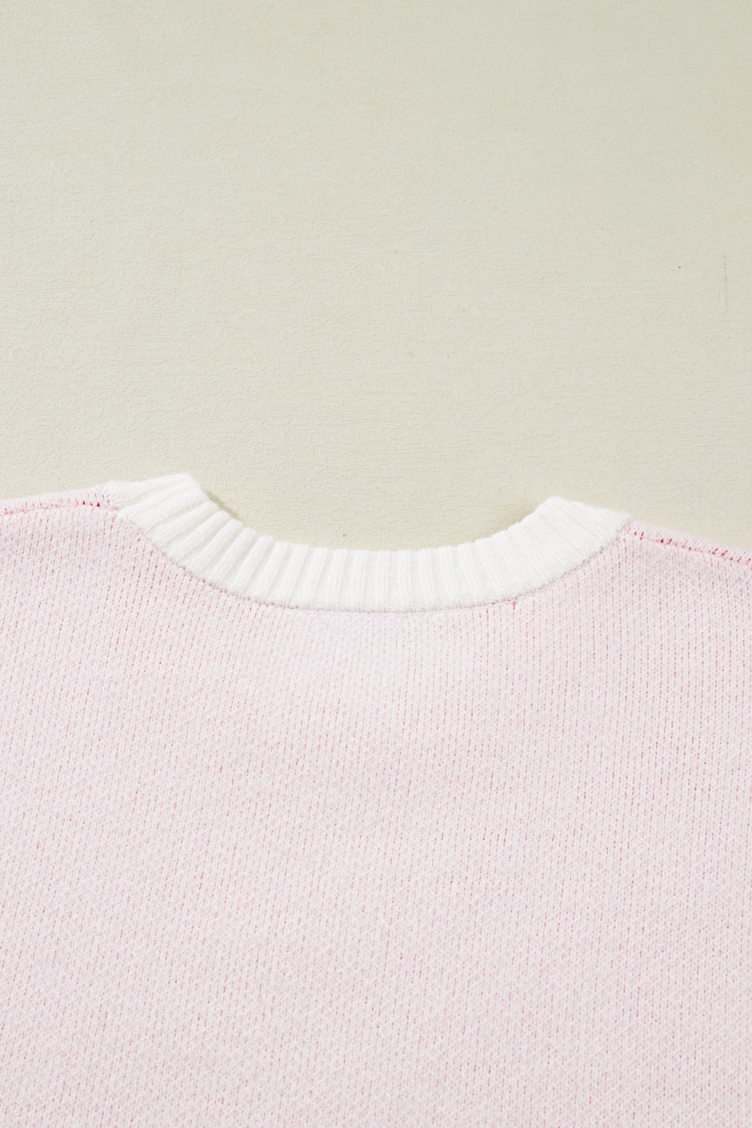White Cherry Pattern Drop Shoulder Sweater - loveforevers