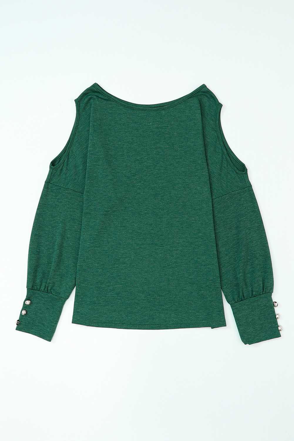 Black Asymmetrical Cut Out Buttoned Long Sleeve Top - loveforevers