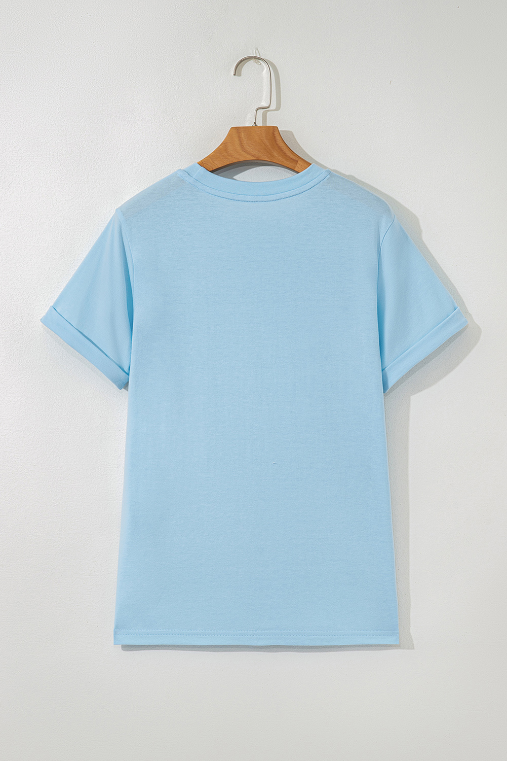 Light Blue Sequin Mallard Graphic Womens Casual Tee - loveforevers