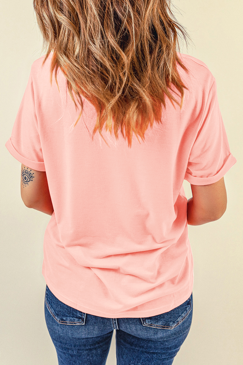 Pink Easter Eggs Bunny Ear Bow Boots Printed Tee - loveforevers