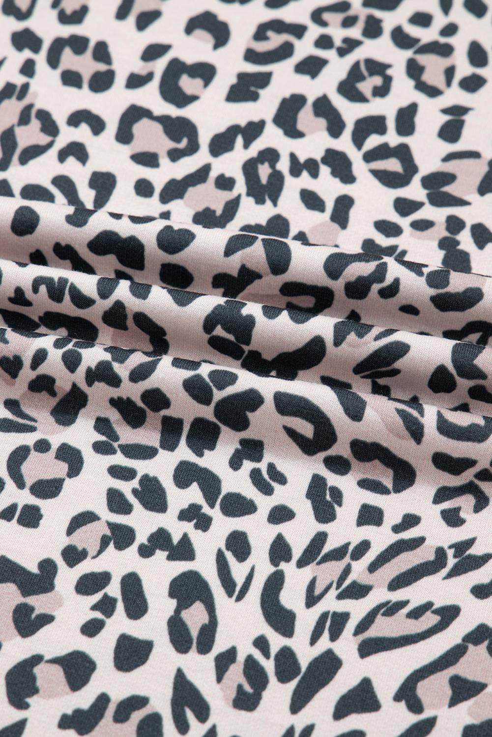 Khaki Leopard Print Contrast V Neck Varsity Stripe Detail Long Sleeve Top - loveforevers