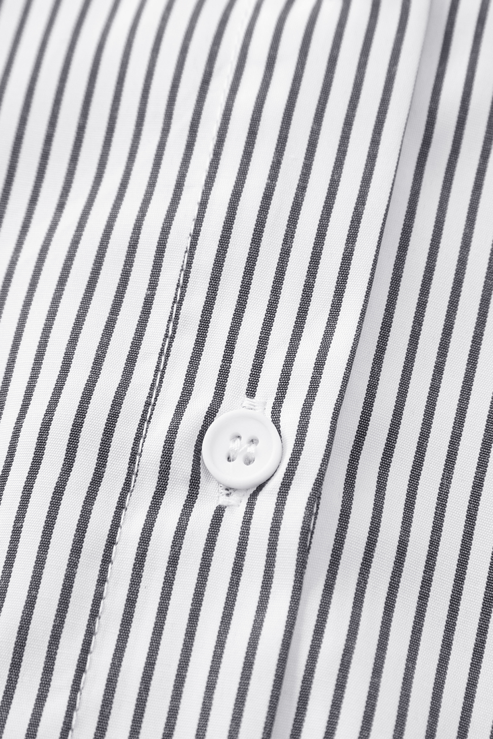 Red Stripe Smocked Cuffed Striped Boyfriend Shirt with Pocket - loveforevers