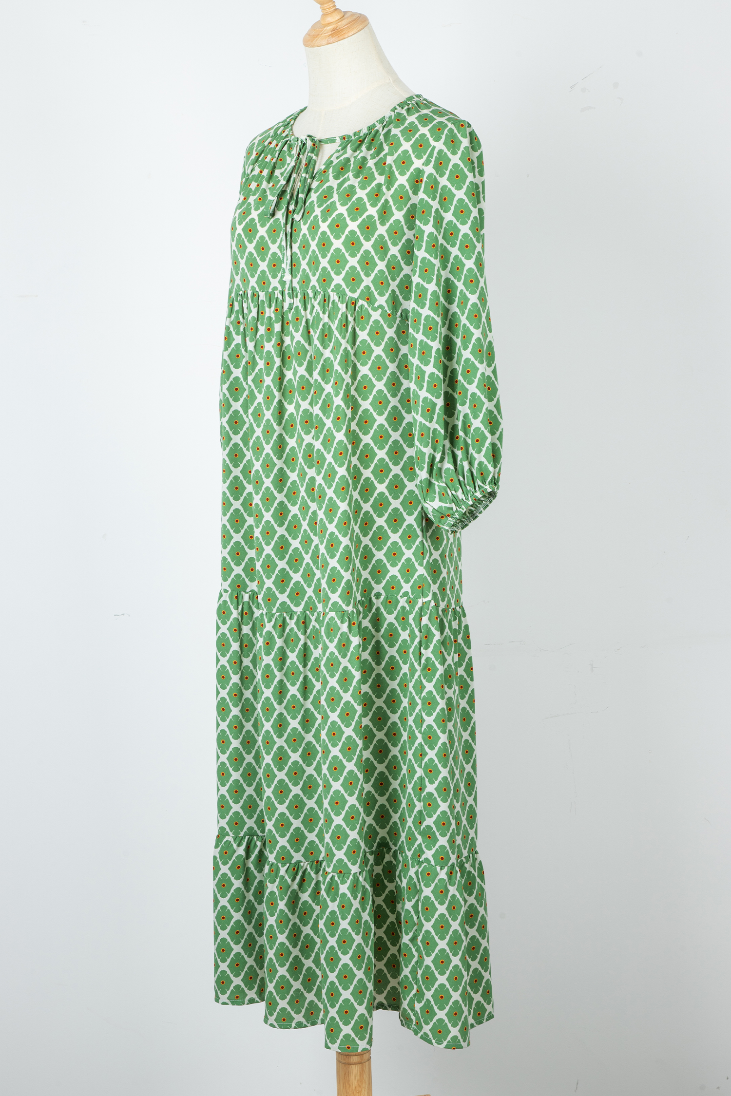 Sky Blue Boho Printed Half Sleeve Maxi Dress - loveforevers