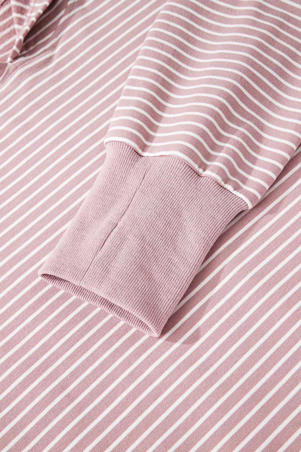 Purple Stripe Thumbhole Side Slits Drop Shoulder Loose Fit Hoodie - loveforevers
