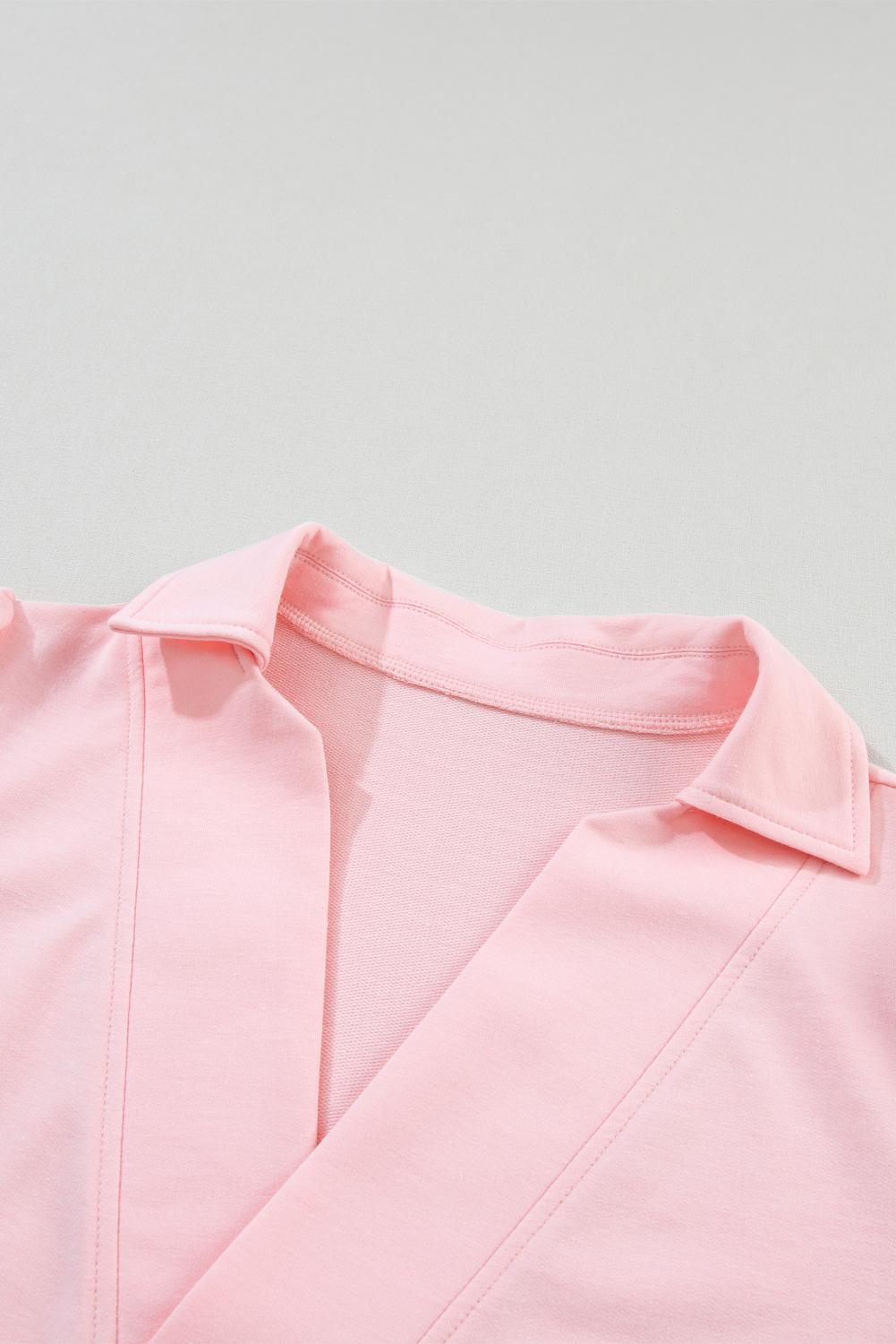Pink Collared V Neck Puff Sleeve T-shirt - loveforevers