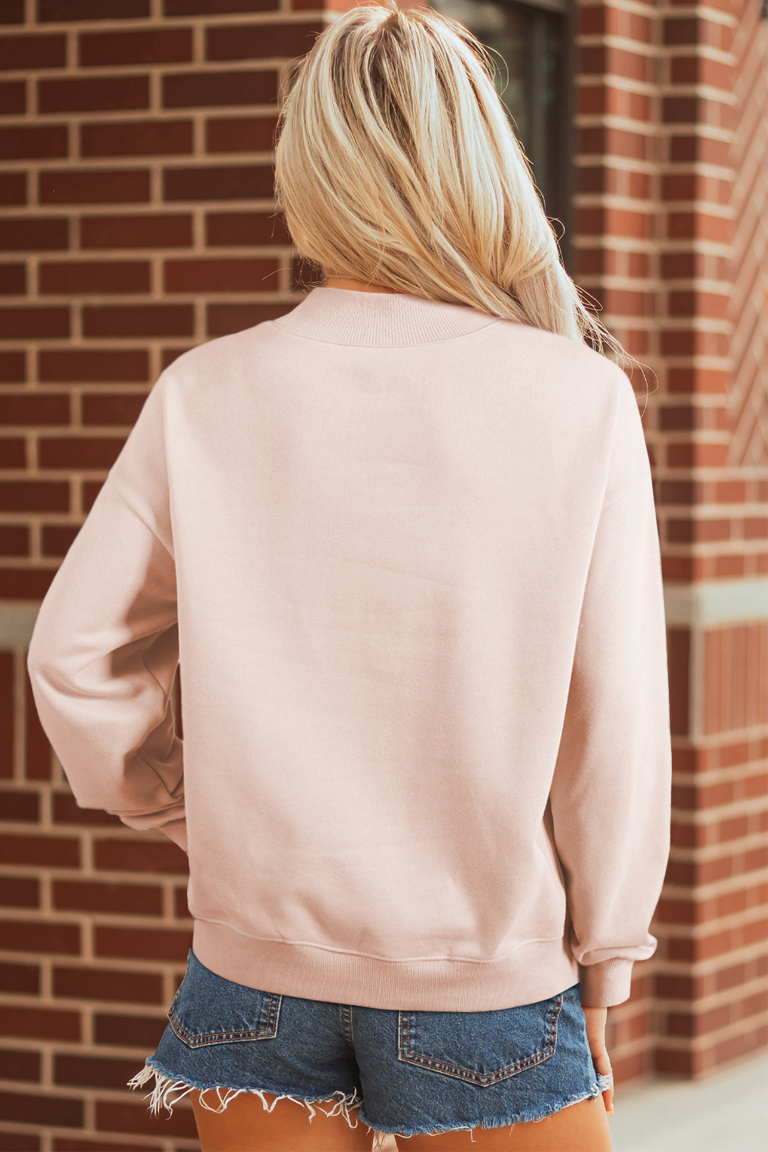 Apricot Pink Happy Easter Playful Letter Printed Sweatshirt - loveforevers