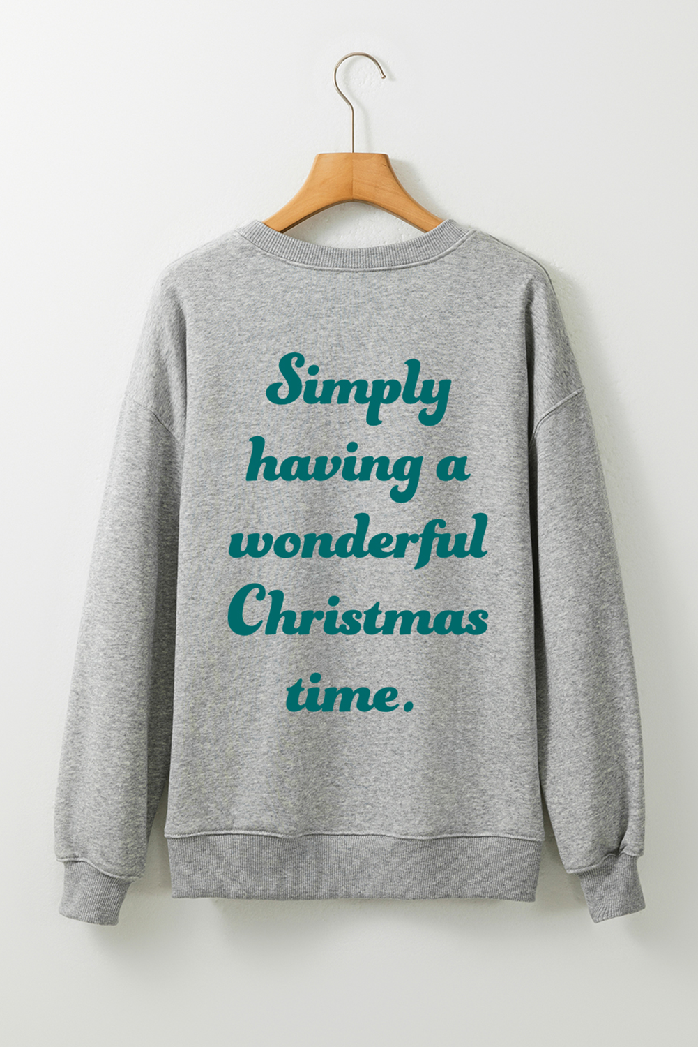 Gray 2-side Printed Christmas Tree Letter Graphic Sweatshirt - loveforevers