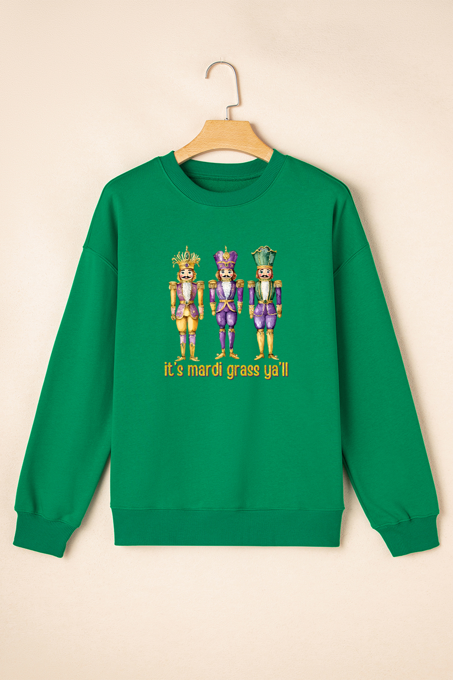 Dark Green Mardi Gras Nutcracker Graphic Pullover Sweatshirt - loveforevers