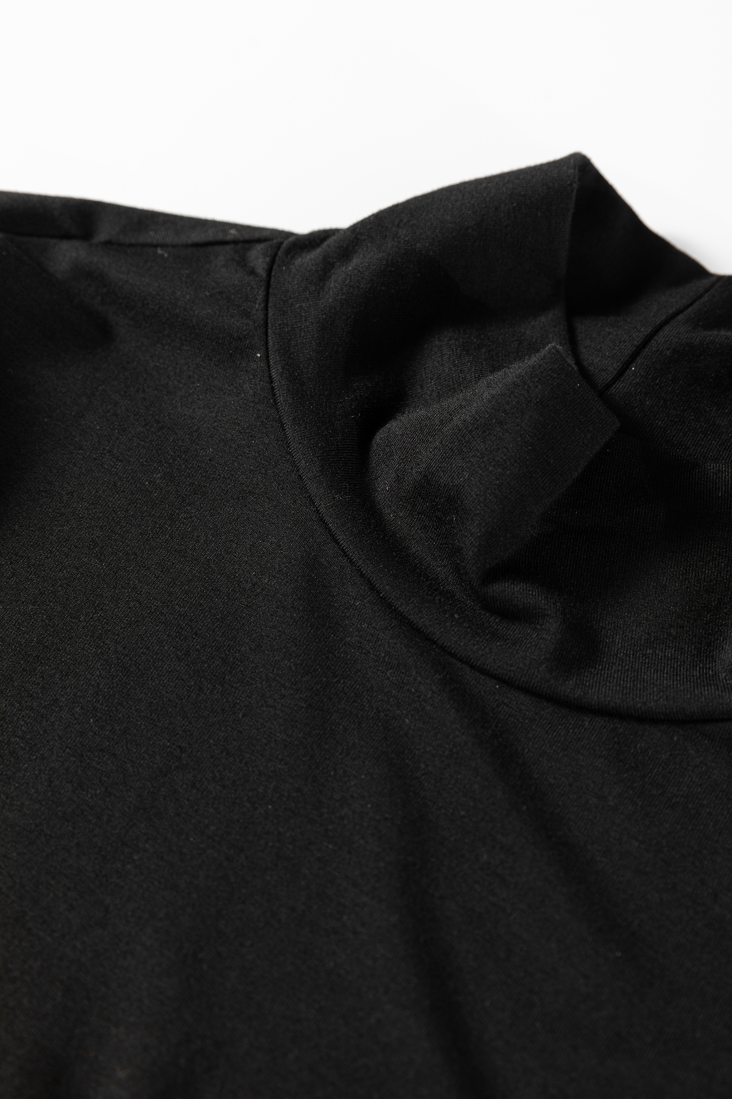Black Slim Fit High Neck Long Sleeve Basic Top - loveforevers