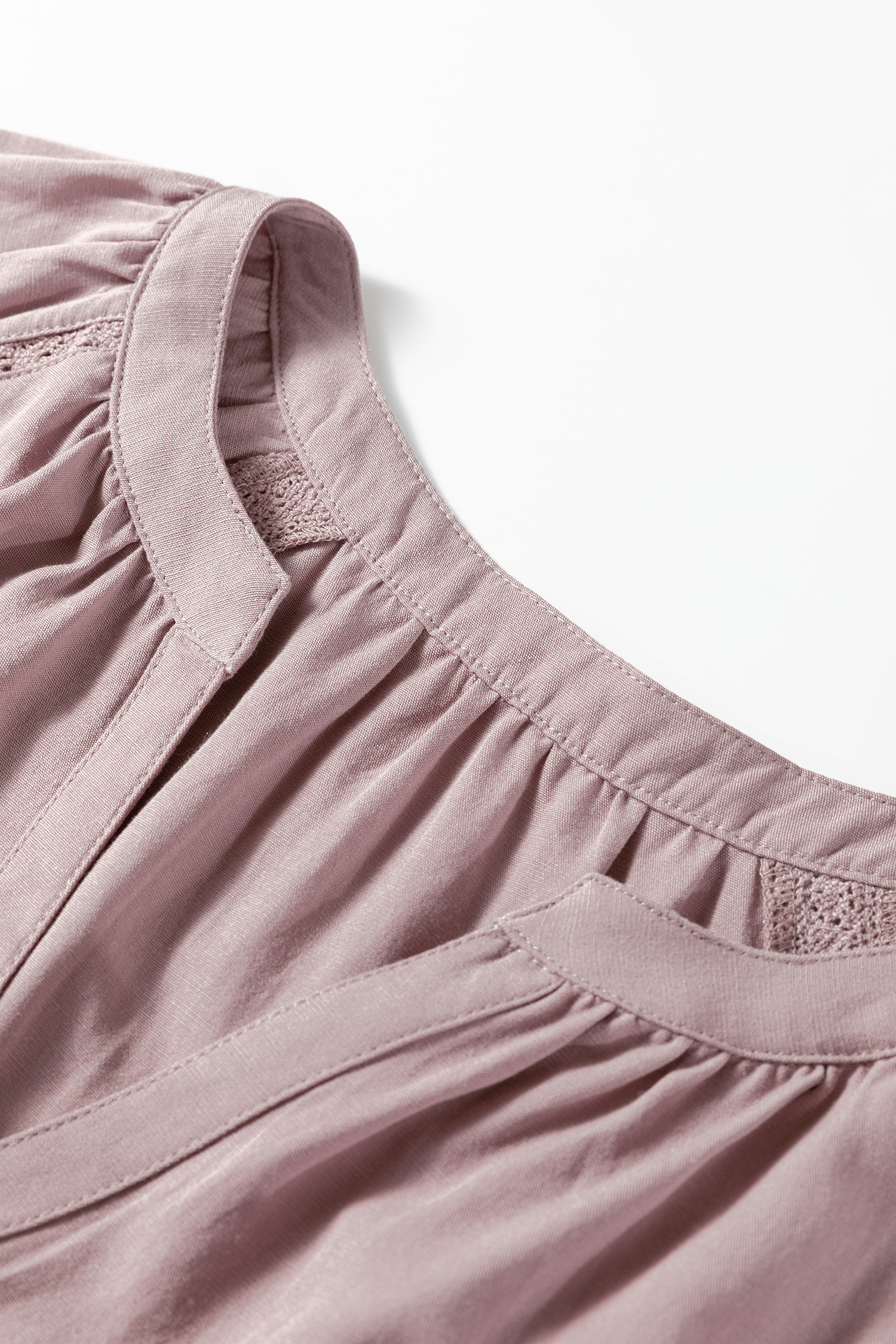 Sepia Rose Slit V Neck Ruffled Loose Blouse - loveforevers