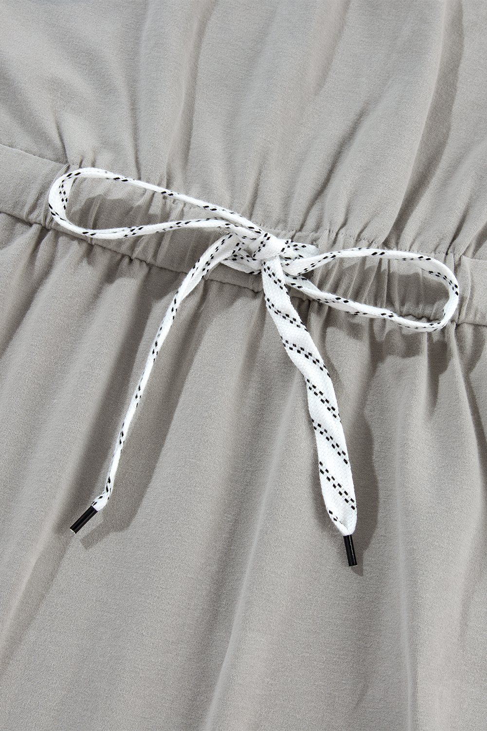 Gray Sleeveless Drawstring Waist Mini Dress - loveforevers