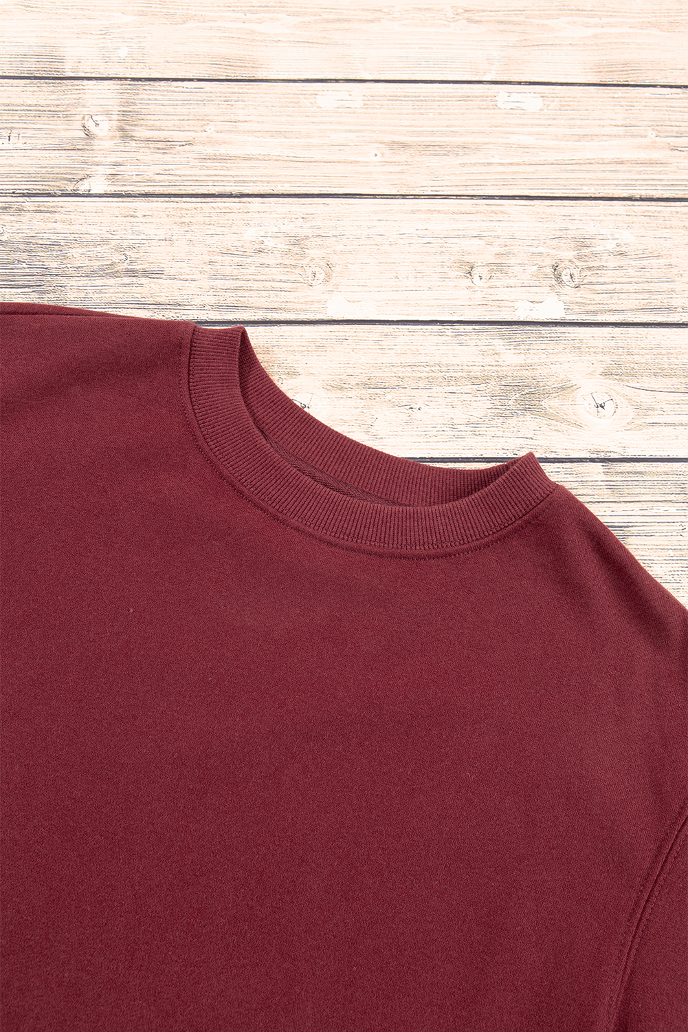 Navy Blue Plain Drop Shoulder Crewneck Pullover Sweatshirt - loveforevers