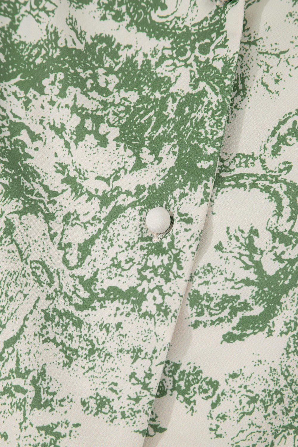 Green Landscape Print Tied 3/4 Sleeve Shirt with Sash - loveforevers