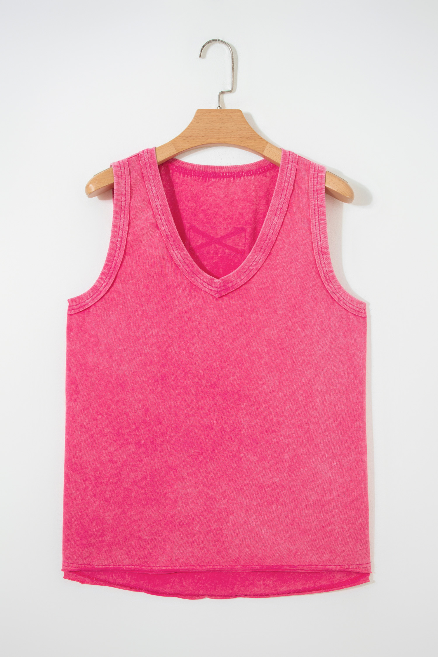 Red Dahlia Mineral Wash V Neck Tank Top - loveforevers