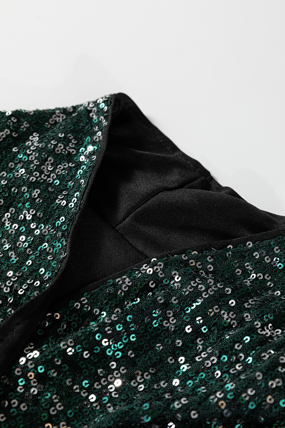 Evergreen Glitter Sequin Open Front Long Sleeve Top - loveforevers