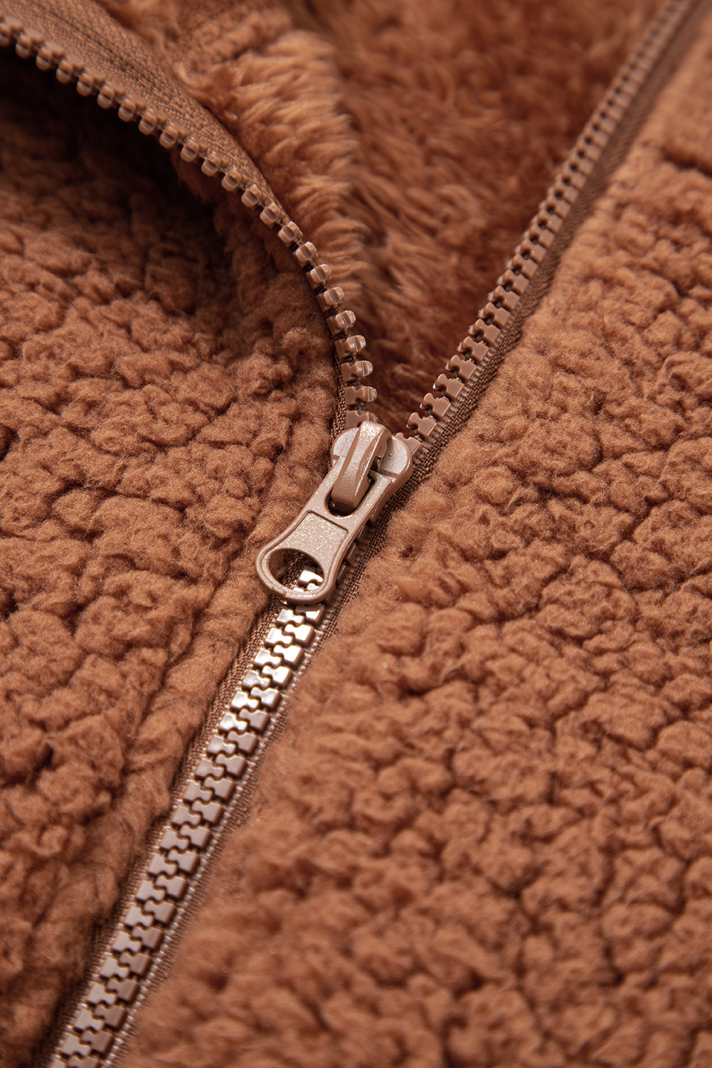 Straw Yellow Zip Up Hooded Sherpa Jacket - loveforevers