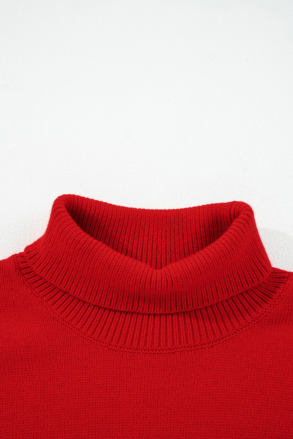 Fiery Red Merry Snowflake Pattern Christmas Turtleneck Sweater - loveforevers
