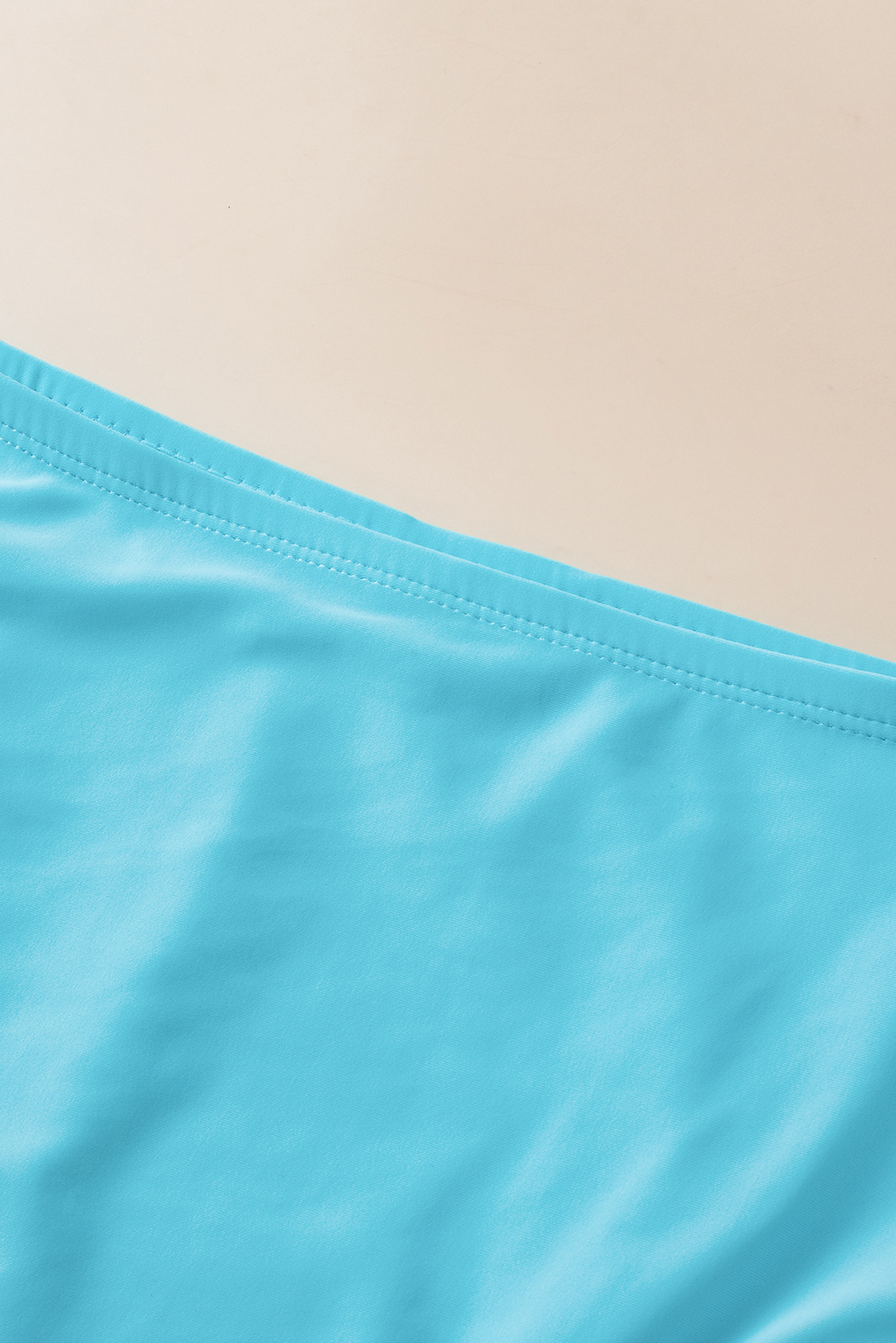 Turquoise Striped Mesh Knotted Hem Tankini Swimsuit - loveforevers