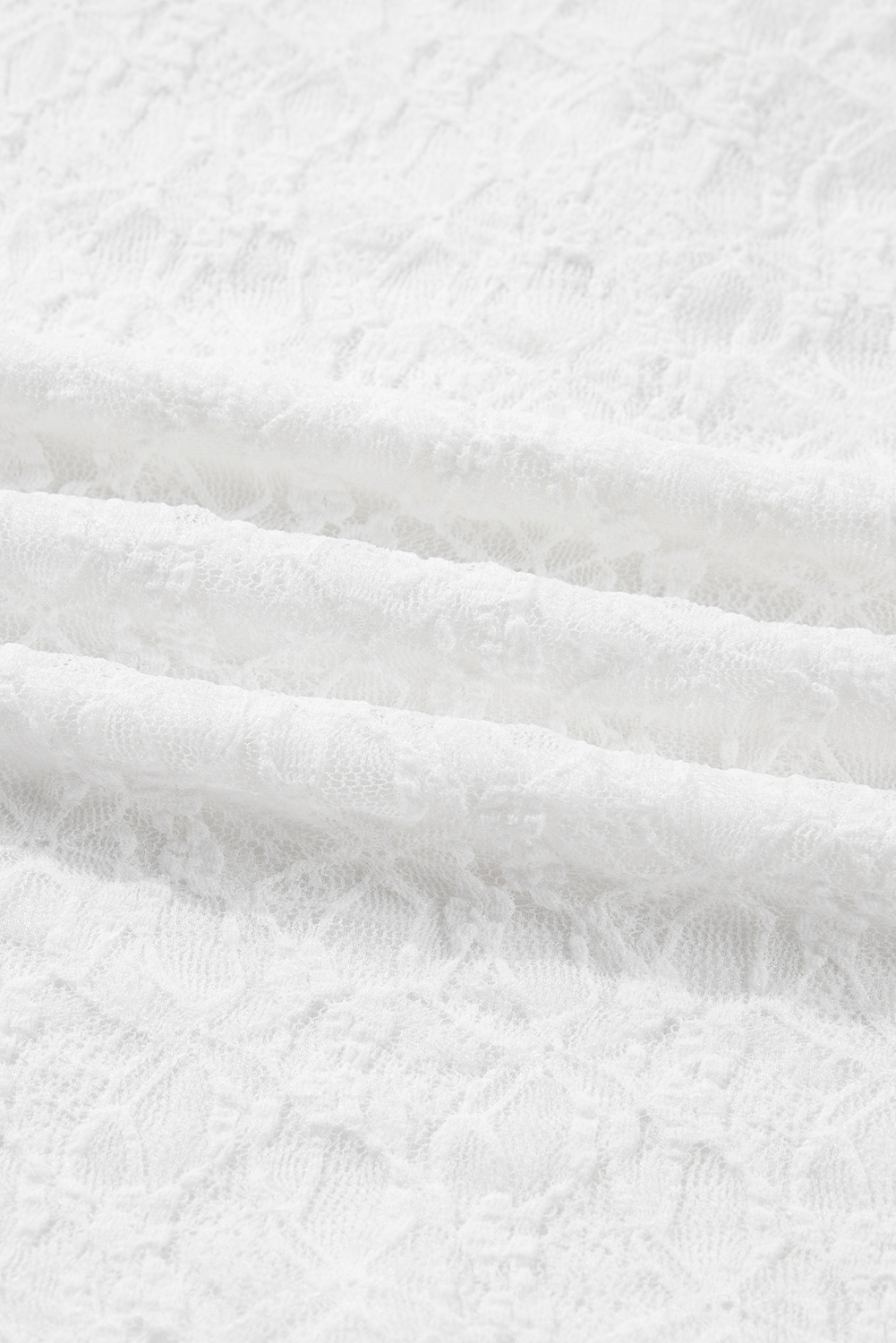 White Sheer Lace Long Sleeve Slim Henley Top - loveforevers