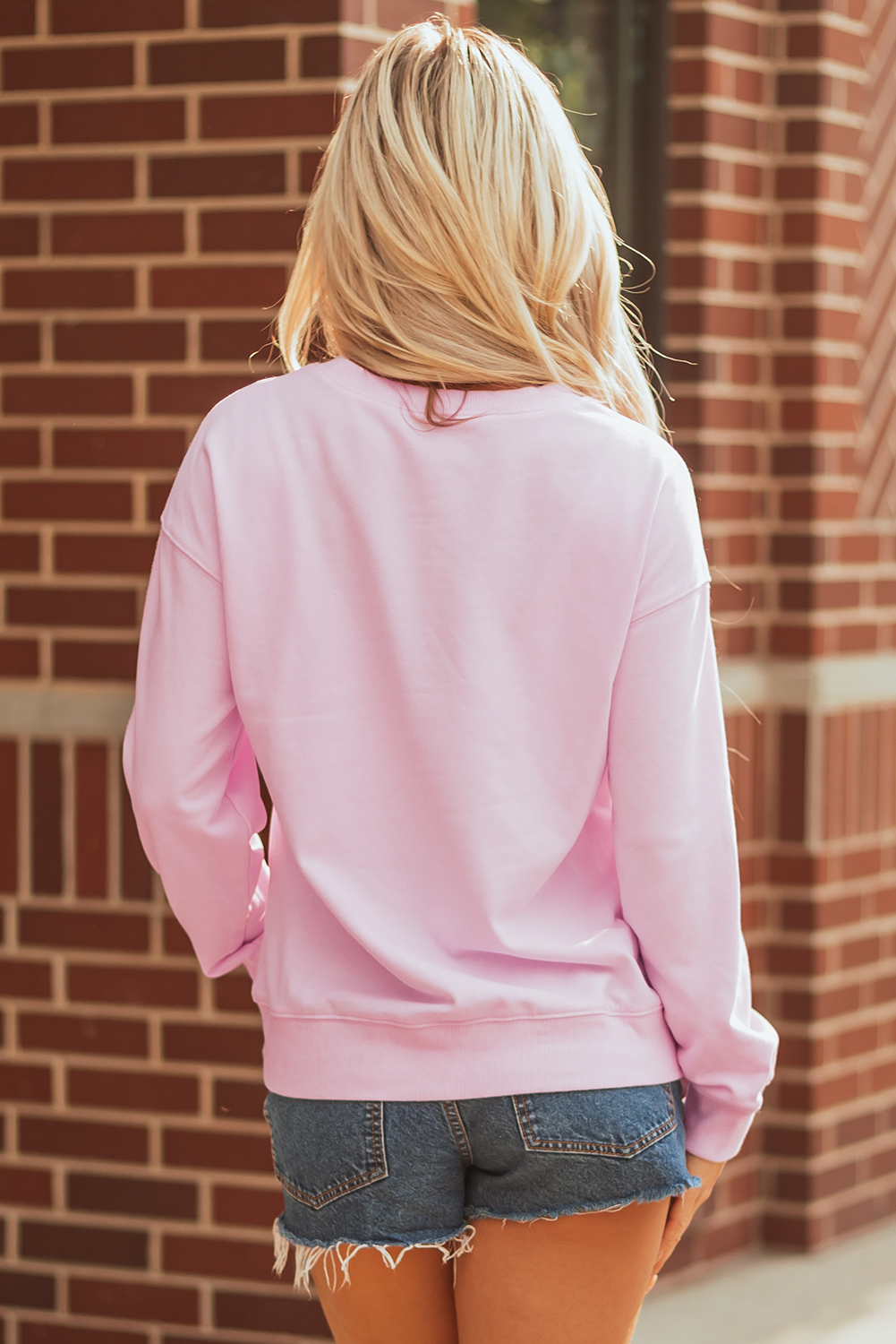 Pink GAME DAY Football Rugby Print Casual Sweatshirt - loveforevers