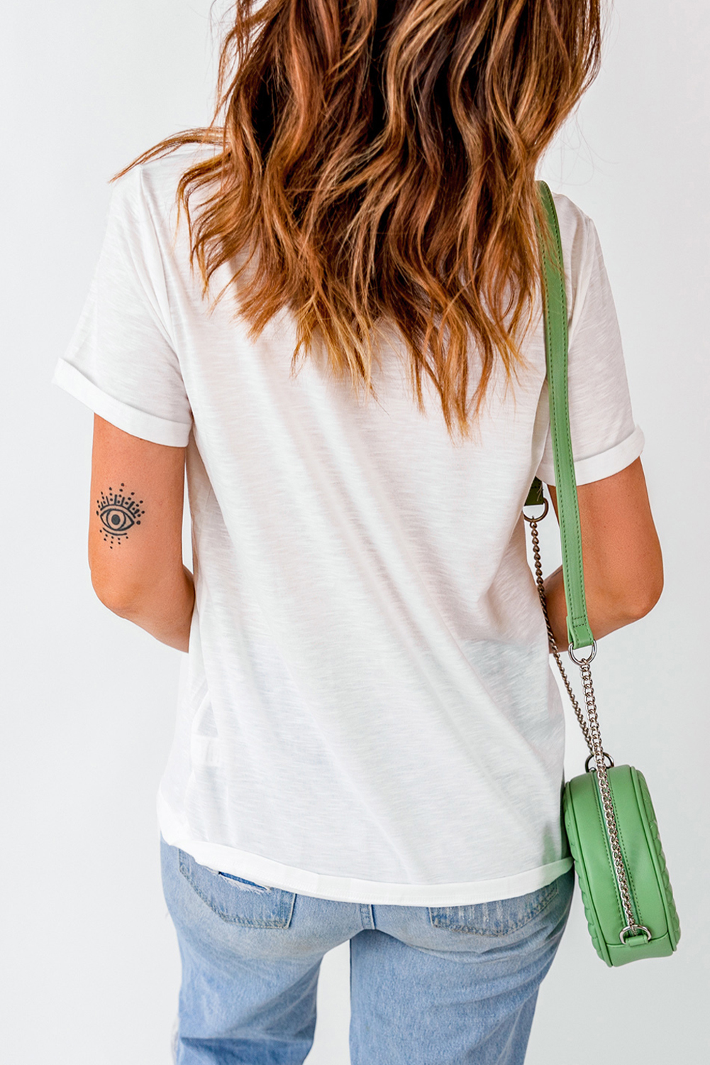 White Leopard Plaid Multi-pattern MERRY Letter Graphic Tee - loveforevers
