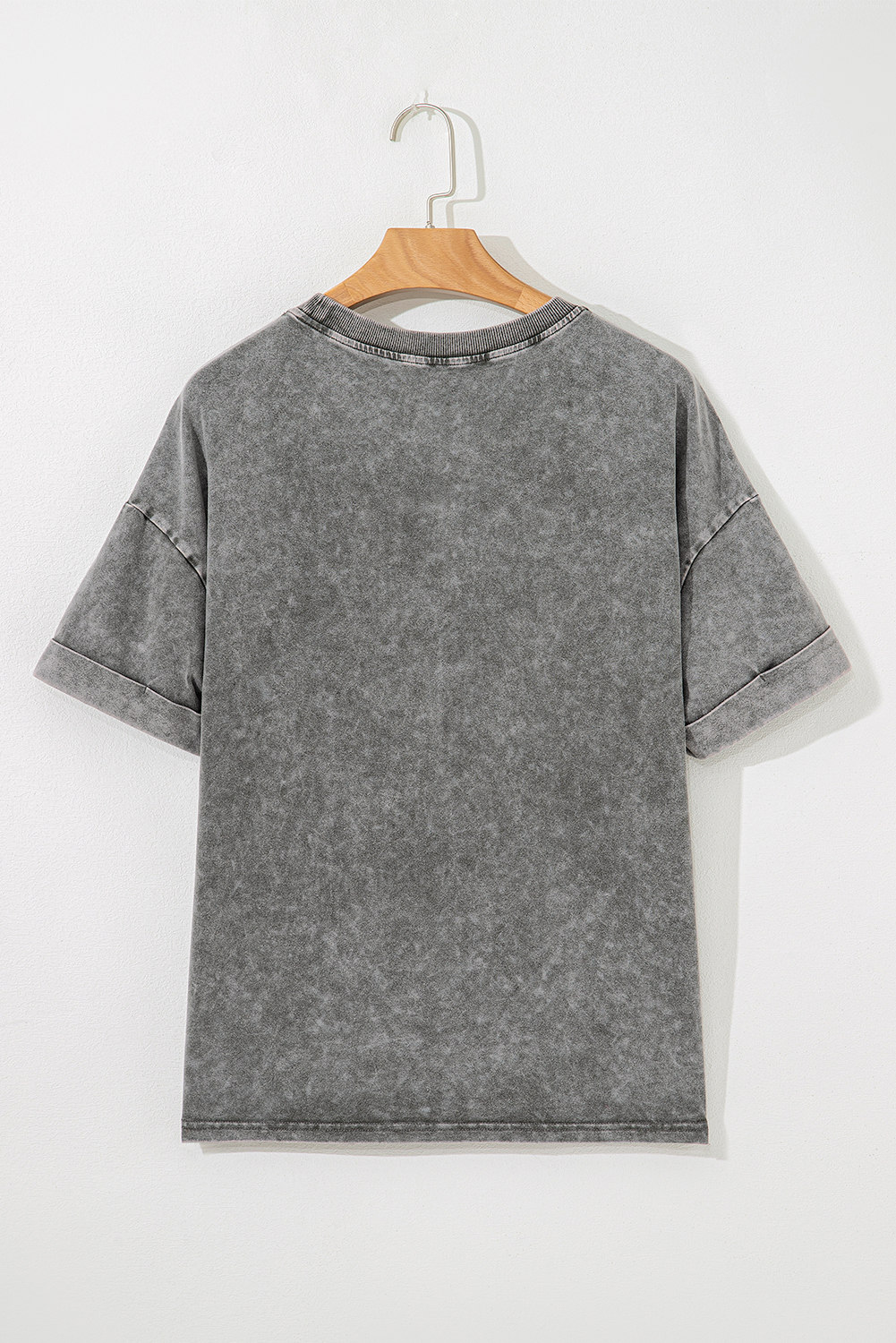 Light Grey Western Steer Head Tie Dye Print Crew Neck T Shirt - loveforevers