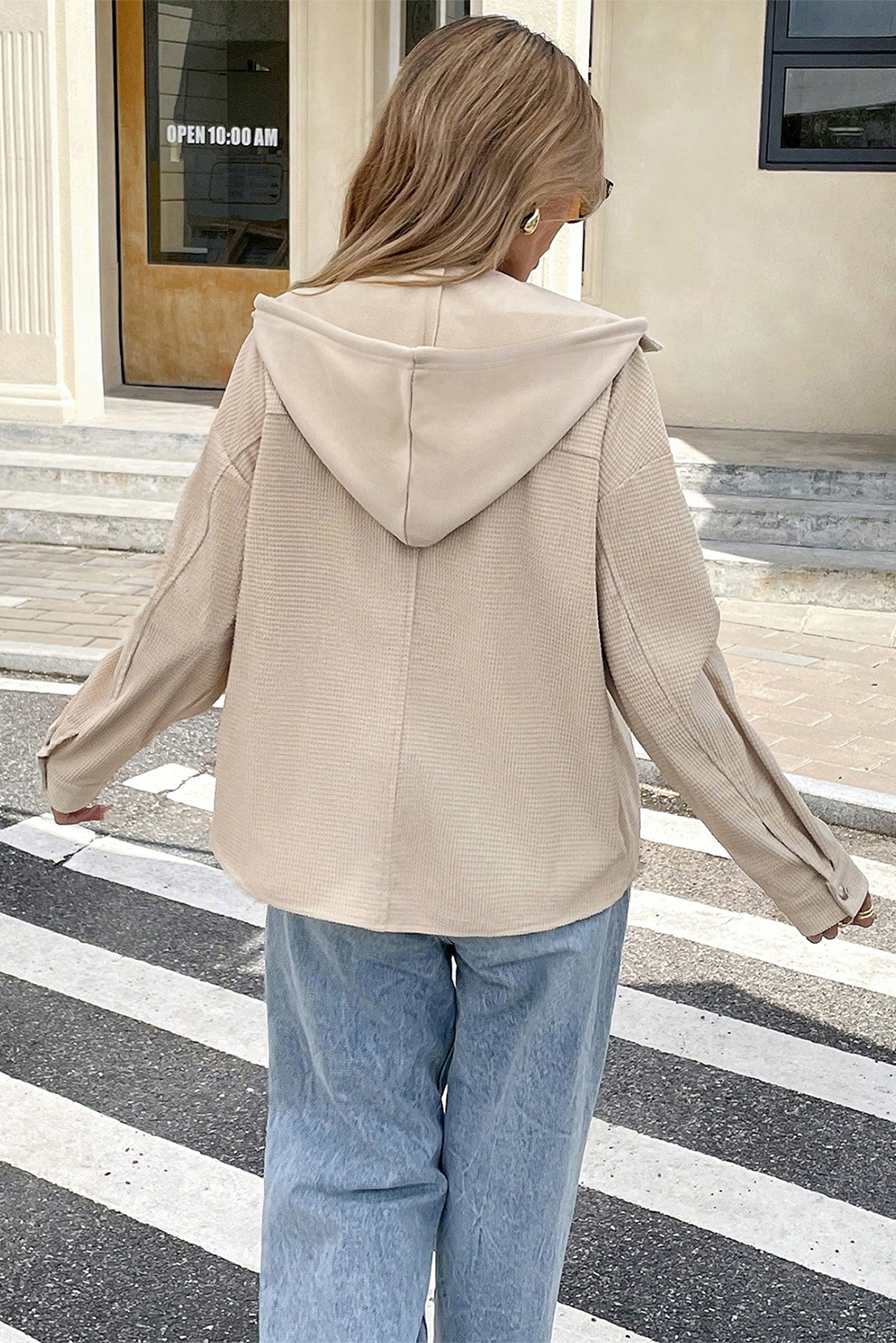 Sail Blue 2 in 1 Thermal Knit Textured Hooded Jacket - loveforevers
