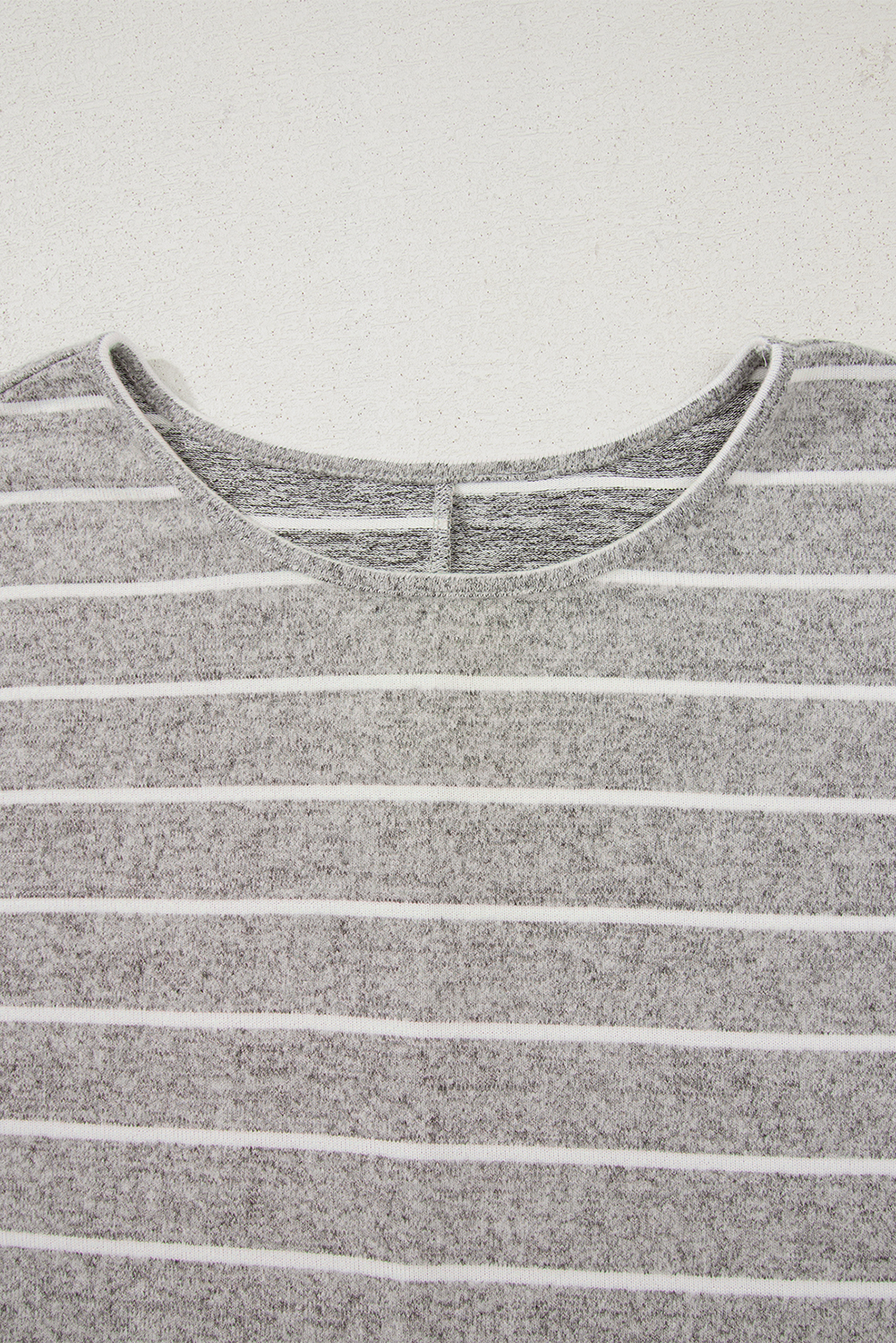 Gray Stripe Dolman Sleeve Drop Shoulder Top - loveforevers