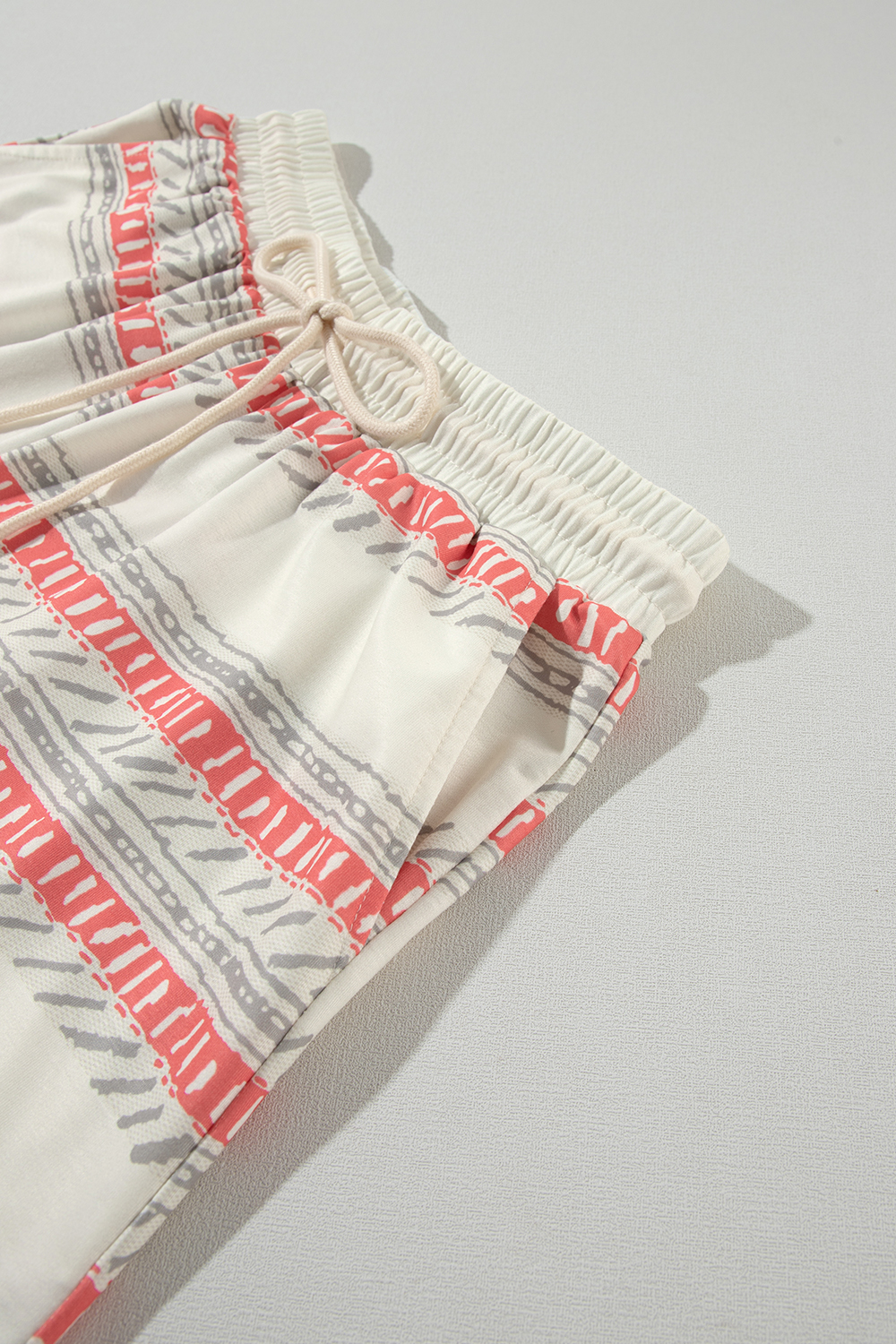 Beige Western Striped Print Casual Tank 2pcs Outfit - loveforevers