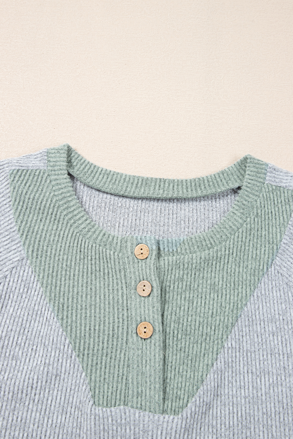 Contrast Ribbed Loose Fit Long Sleeve Top - loveforevers