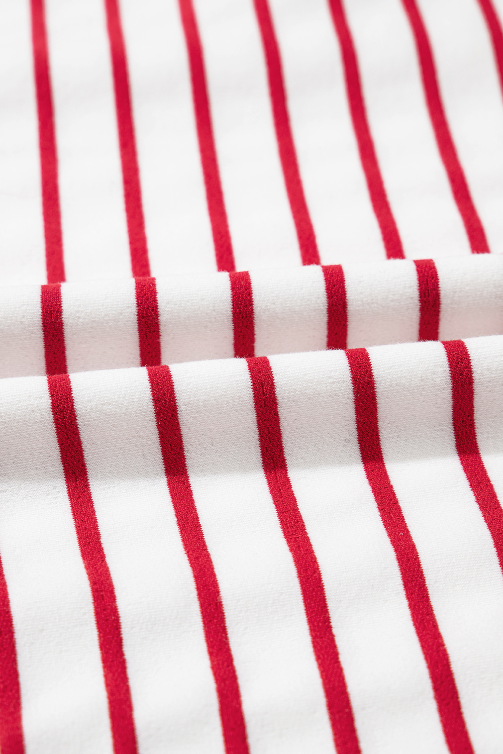 Burgundy Striped Long Sleeve Round Neck Loose Top - loveforevers