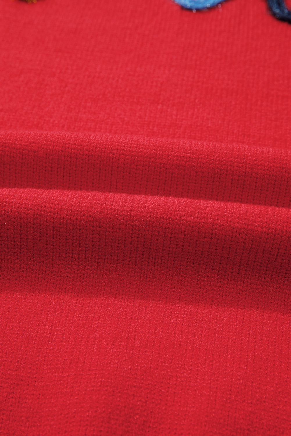 Fiery Red Tinsel Merry Letter Drop Shoulder Baggy Sweater - loveforevers