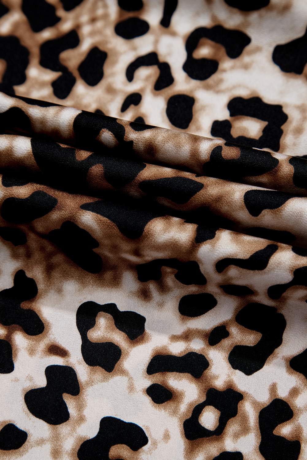 Brown Leopard Print Bubble Sleeve Square Neck Maxi Dress - loveforevers
