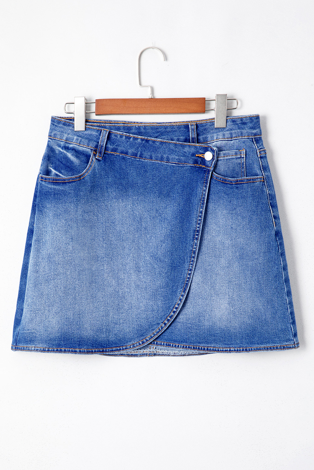 Ashleigh Blue Wrapped Crossed Waist Denim Mini Skirt - loveforevers