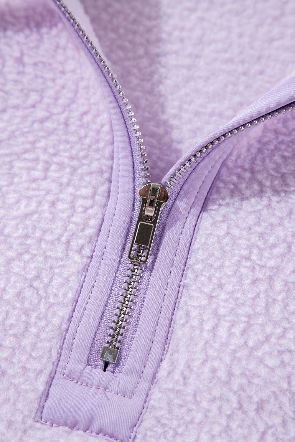Lavendula Zipped Patch Pocket Fuzzy Drawstring Hoodie - loveforevers